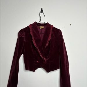 Vintage Jessica McClintock Gunnies Velvet Cropped Jacket